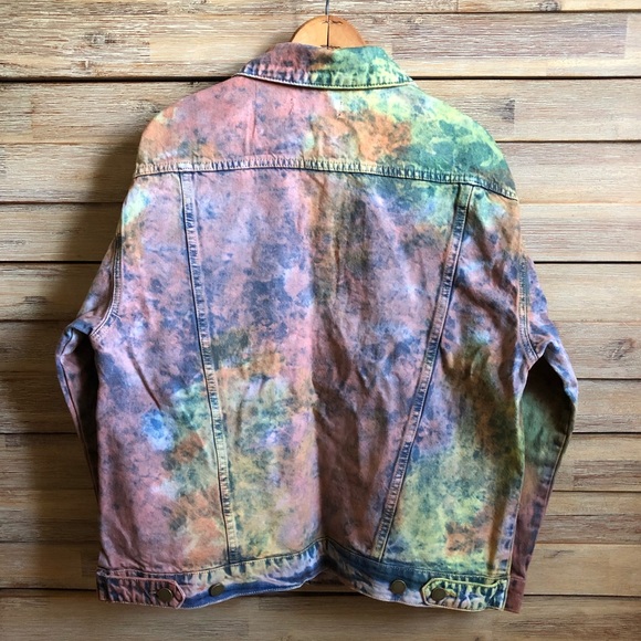 TIE DYE WASHED DENIM TRUCKER JACKET by PROFOUND - Picture 2 of 4
